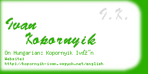 ivan kopornyik business card